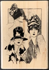 Hampton Art Retro Fashionista Women Hats Rubber Stamp