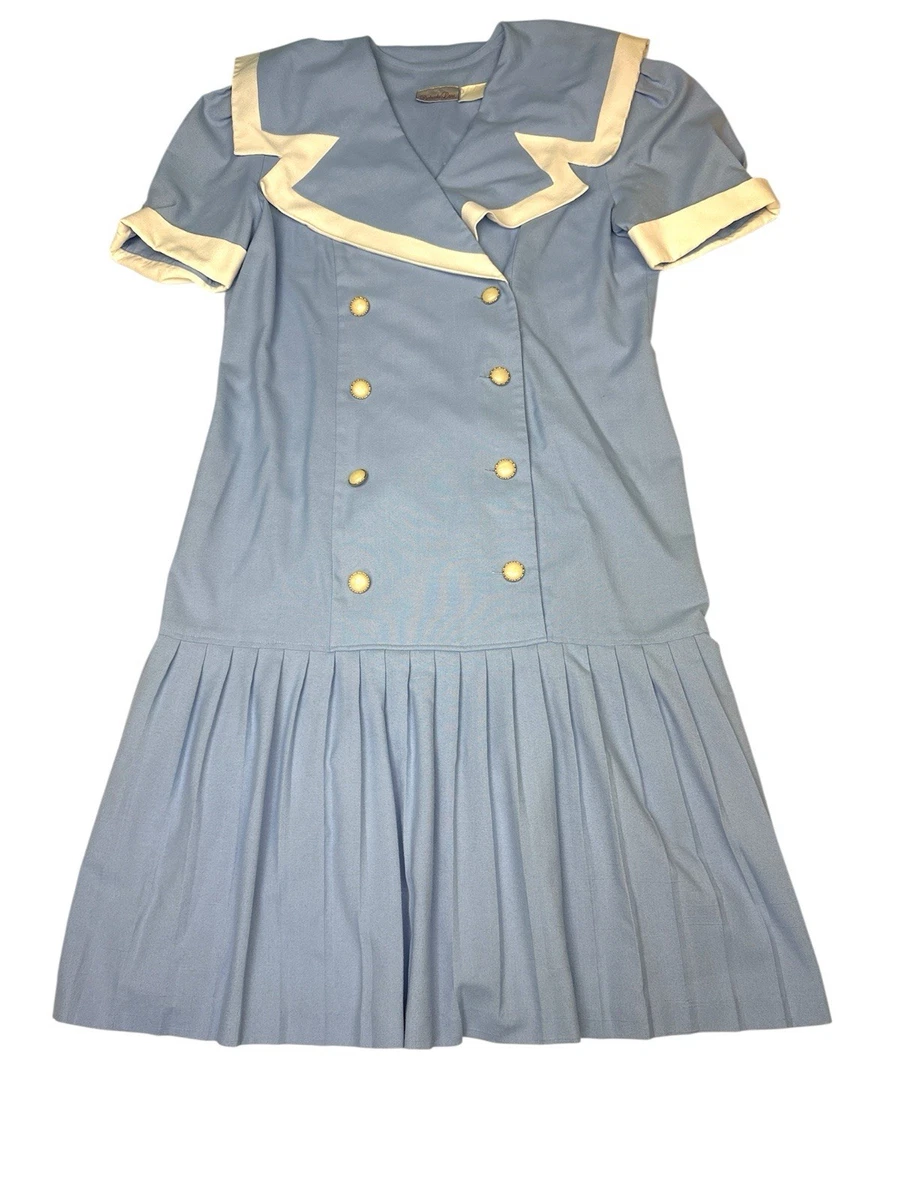 sachin and babi light blue dress White Casual 1980s Vintage Dresses for Women for sale