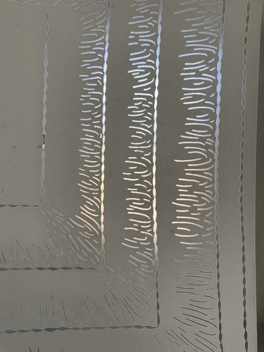 Vtg Mid Century Modern Atomic 13.75” Sq. White & Clear Light Fixture Shade - Picture 5 of 5