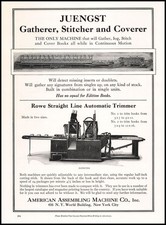 1923 American Assembling Machine New York Juengst Gatherer And Stitcher Print Ad