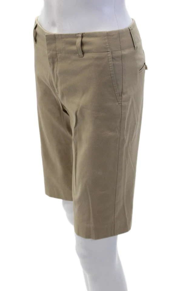 Vestido Theory Mujer Algodón Cremallera Tiro Bajo Caqui Pantalones Cortos Marrón Talla 2 Foto 2 de 4