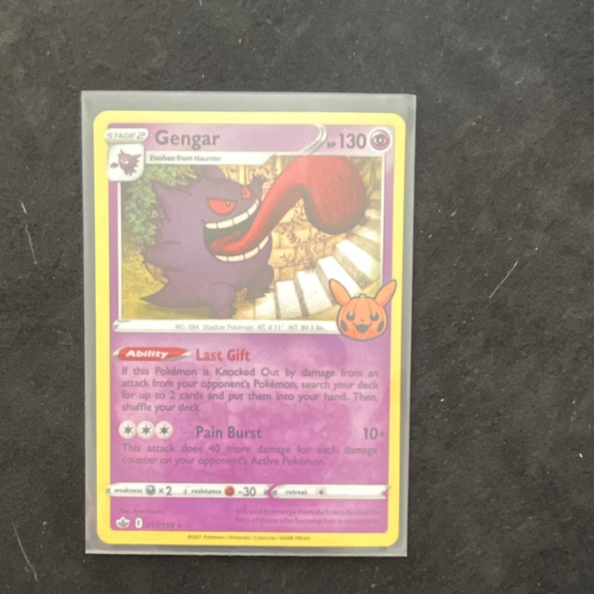 Pokémon Gengar 057/198 Trick or Trade Promo Holo Stage 2 130 HP Last Gift
