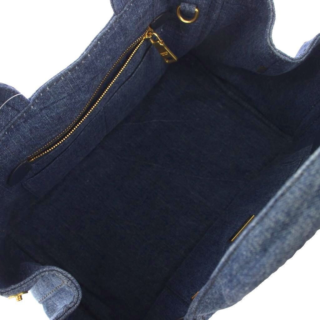 PRADA Canapa Denim Handbag Tote Bag Shoulder Bag 2WAY Blue 1BG642 KH OH Ladies f thumbnail 5