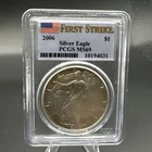 2006 American Silver Eagle PCGS First Strike Flag Label MS69