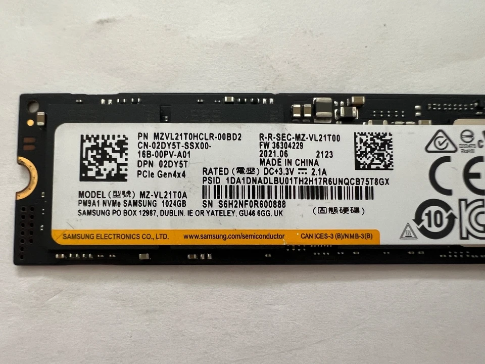 Samsung 1024GB 1TB PCIe Gen4x4 SSD MZ-VL21T0A (MZVL21T0HCLR) - Image 2 of 3