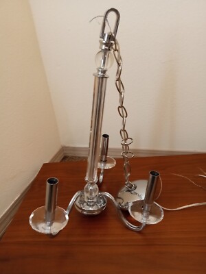 Westinghouse Versailles 3Light Chandelier, Chrome Finish W/Clear Glass Accents