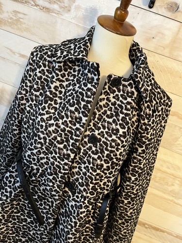NWT Anthropologie size M Leopard Babydoll jacket belted and button close lined - Picture 5 of 13