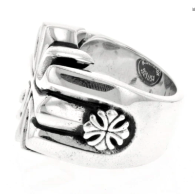 KING BABY K20-5004-11 925 STERLING SILVER GOTHIC CROSS MEN'S RING