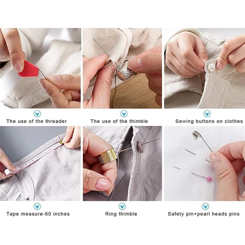 201X Large Portable Sewing Kit Home Travel Case Needles Thread Scissors Set Box - Picture 5 of 9