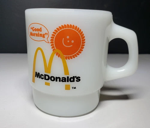 Vintage McDonald's Fire King Mug Good Morning Anchor Hocking USA