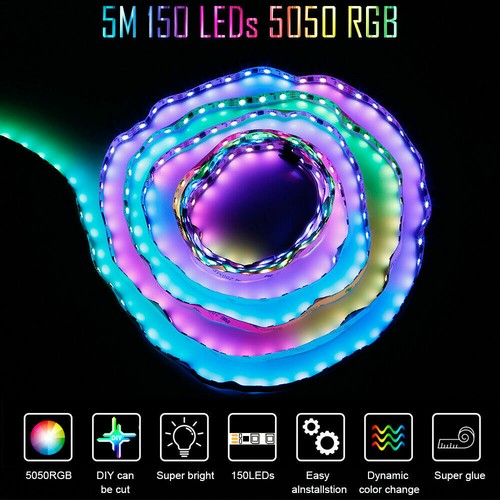 RGB IC SMD 5050 WS2811 barra cinta direccionable WIFI BT LED tira IP67 - Imagen 9 de 16