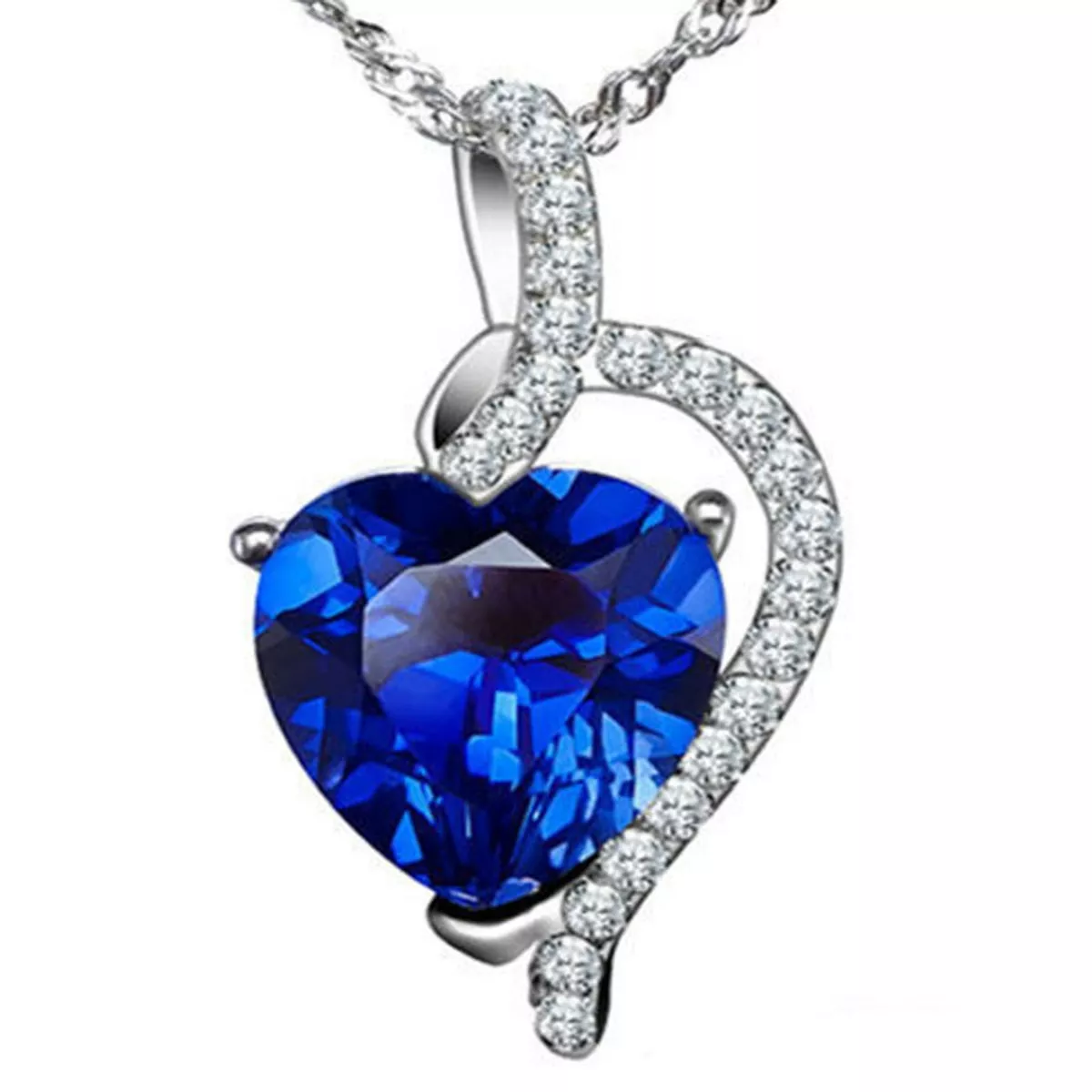 Blue diamond 2024 heart necklace