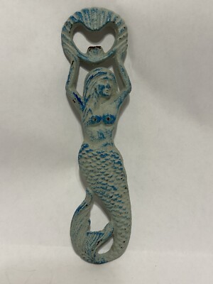 Vintage Cast Iron Mermaid Bottle Opener Rustic Unique Bottle Opener 8  Nautical