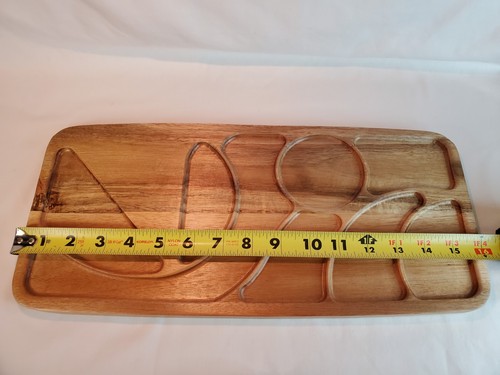 NEW Charcuterie Grazing Board Divided Board Appetizer Food Tray Acacia Wood - Picture 5 of 11
