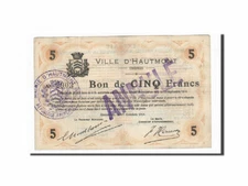 [#162935] Banknote, Pirot:59-1291, 5 Francs, 1914, France, VF(20-25), Hautmont