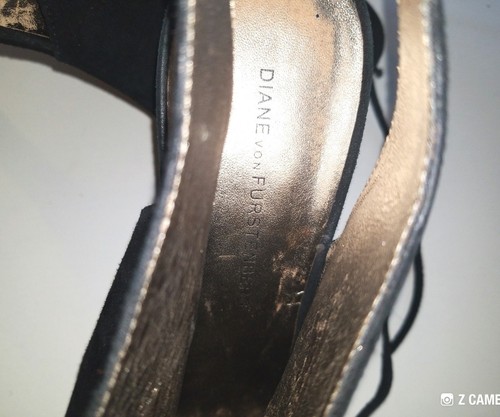 Diane Von Furstenberg Black Suede Slingback Pumps Size 10M - Picture 6 of 8