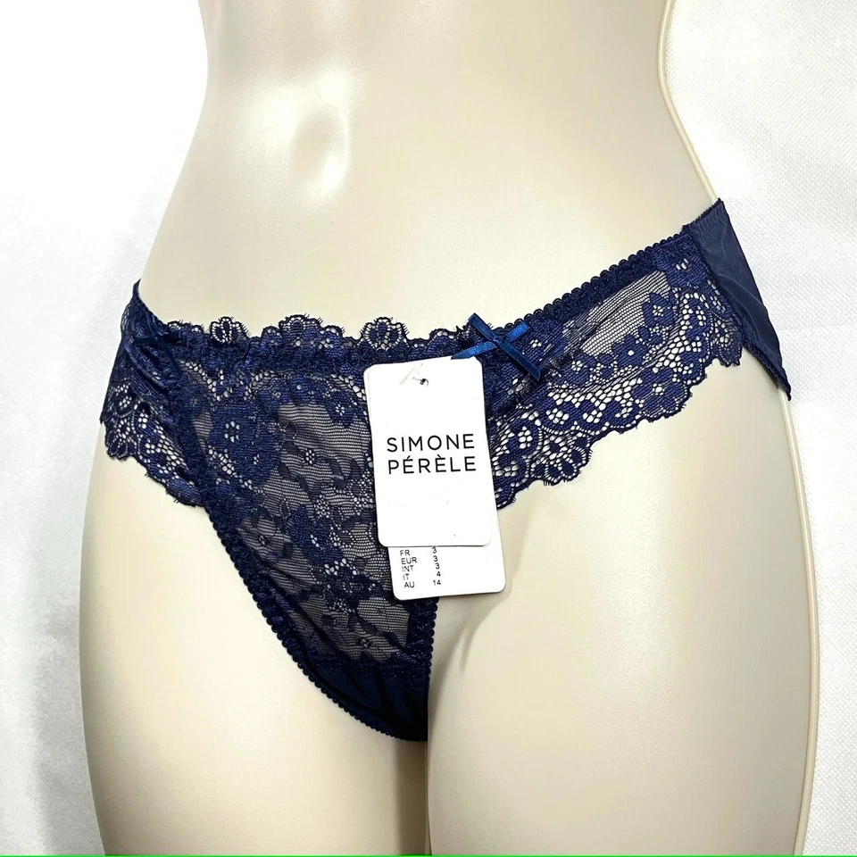 Новый с Ярлыками Simone Perele женщин размер FR 3 показать танга 12Z710 синий космический $55 - Изображение 3 из 4