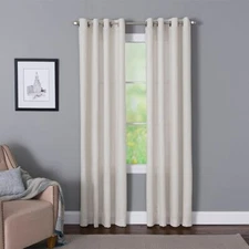 Style Selections 84" Light Filtering Grommet Single Curtain Panel Navy & White
