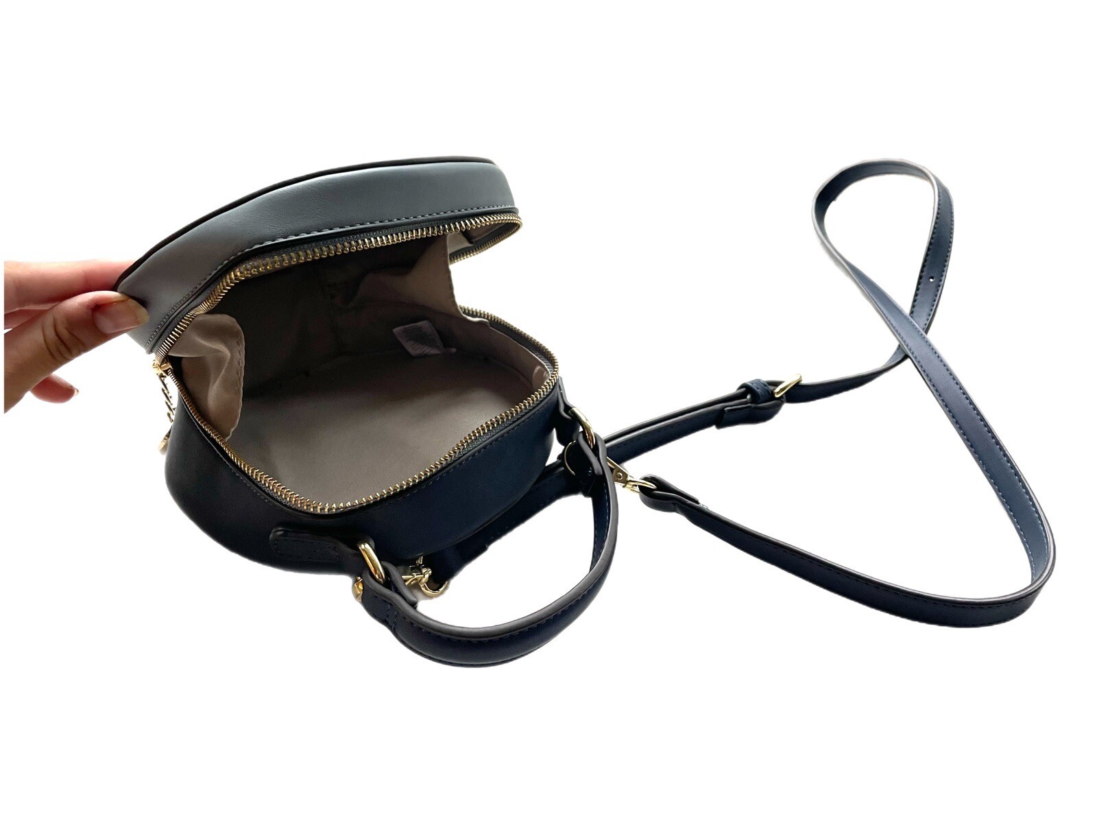 BCBGeneration Circular Two Tone Blue Leather Hand… - image 7