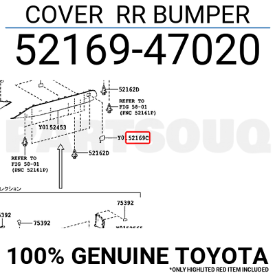 Genuine Toyota Tow Eye Cap 52169-47020