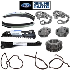 Ford Timing Chain Kit w Cast Iron Tensioner Guides Gear & Gaskets 4.6L 5.4L OEM