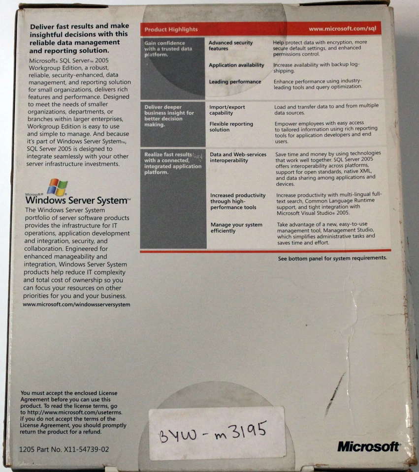 Microsoft SQL Server 2005 Workgroup - 1 CPU - Windows - Englisch - A5K-01020 - Bild 2 von 4