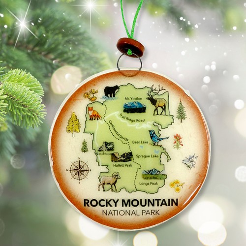 Adorno de árbol de Navidad del Parque Nacional de las Montañas Rocosas - receptor de luz de vidrio artístico - Imagen 3 de 6