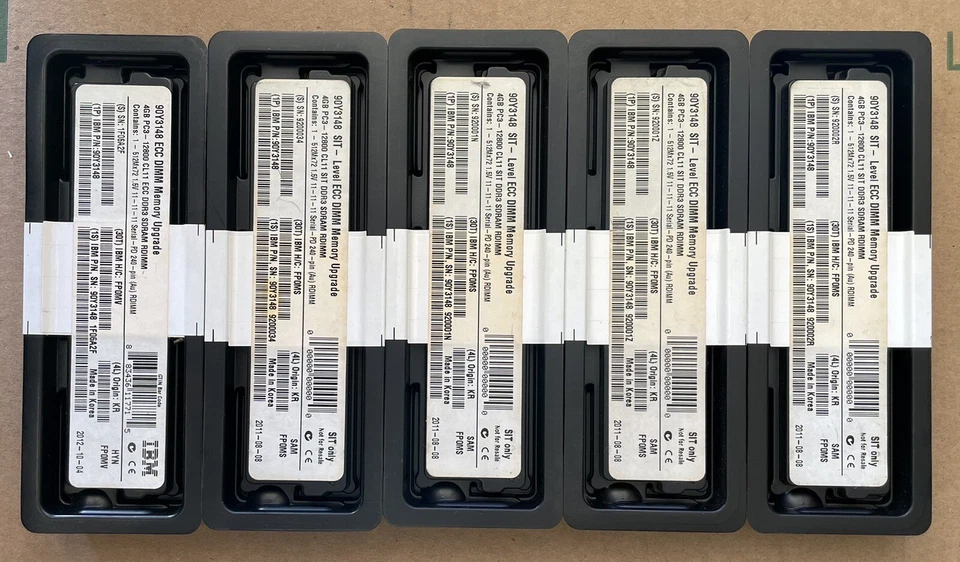 5x SAMSUNG / IBM M392B5273DH0-CK0 / 90Y3148 PC3-12800R DDR3 1600 4GB ECC REG - Image 2 of 2