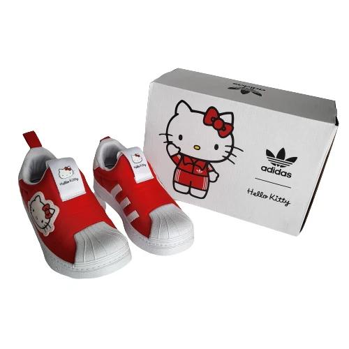 Adidas Originals HELLO KITTY SST 360 C scarpe slip on bambini ROSSE SANRIO FY9211