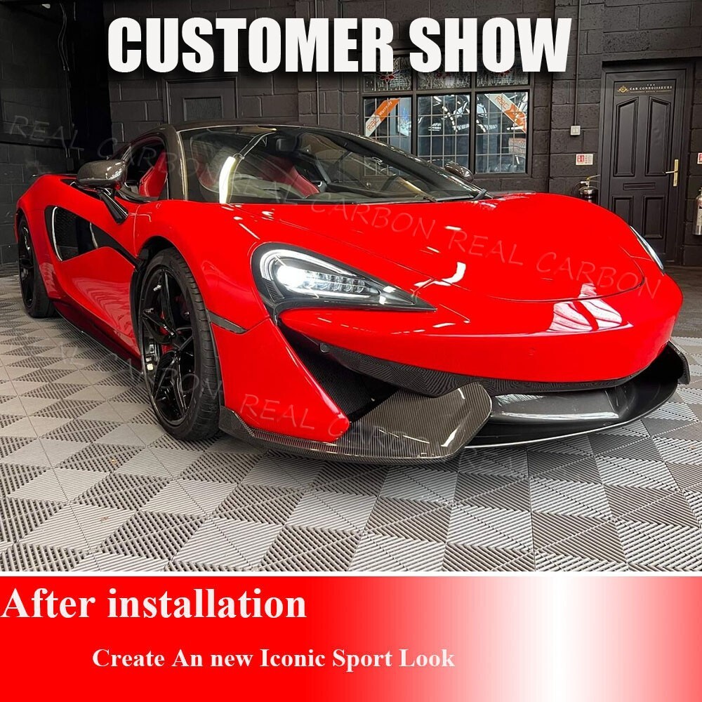 Fit For McLaren 570S 570GT 540C 2015UP Dry Carbon Front Bumper Splitter Lip Fins