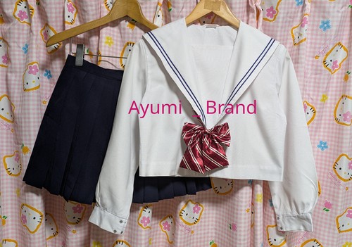 E147 ^_^ Japanese Genuine SchoolGirl Uniform Autumn/Spring. Navy. M. Excellent~ - Picture 2 of 11