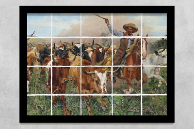 ready to hang ceramic tile kitchen backsplash The Herders, cowboys trail drive