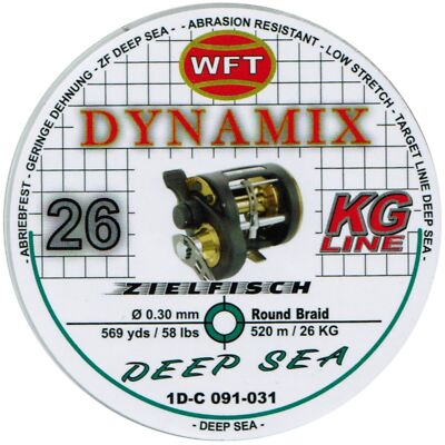 (0,07 /1m) WFT Dynamix Round Deep Sea grün 520m 0,30mm 26kg geflochtene Schnur