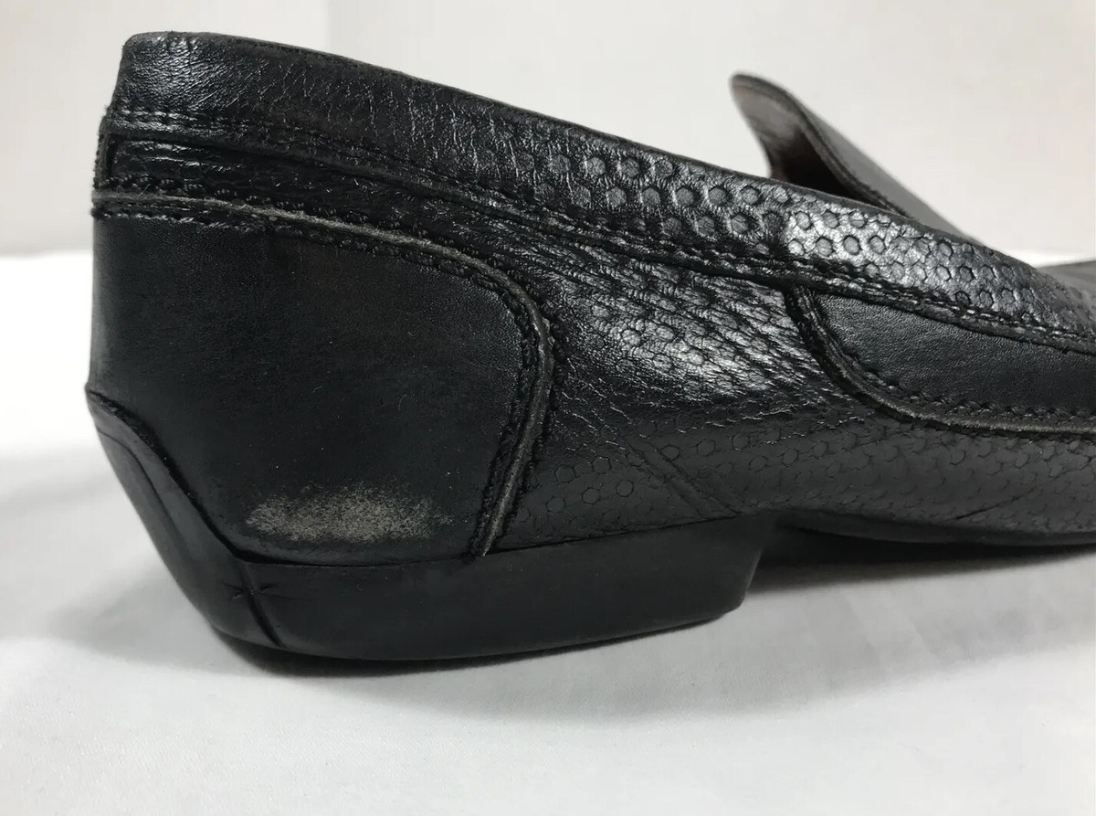 a. testoni men\'s Black Leather Slip-On Loafers ?media_id=3430143220215066366 main image 3