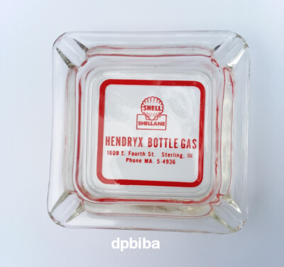 1940's Shell Shellane Hendryx Bottled Gas Distributor Sterling IL Ashtray