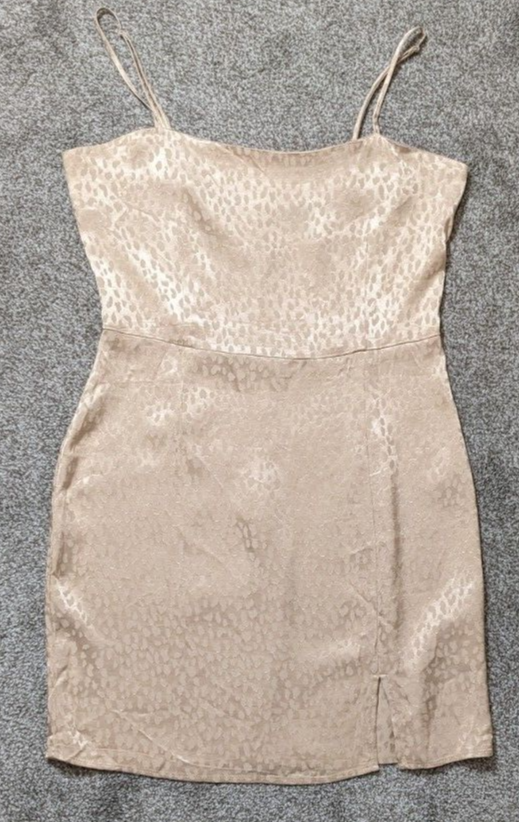 forever 21 short formal dresses Women's 21, Satin Party Mini Dress; Spaghetti Straps; Tan; Size M Dresses_Fitted