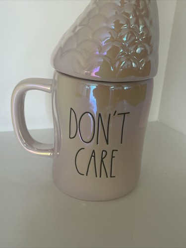 Rae Dunn MERMAID HAIR DON'T CARE Iridescent Double Sided Mug W Tail Topper Pink - 第 3/6 張圖片