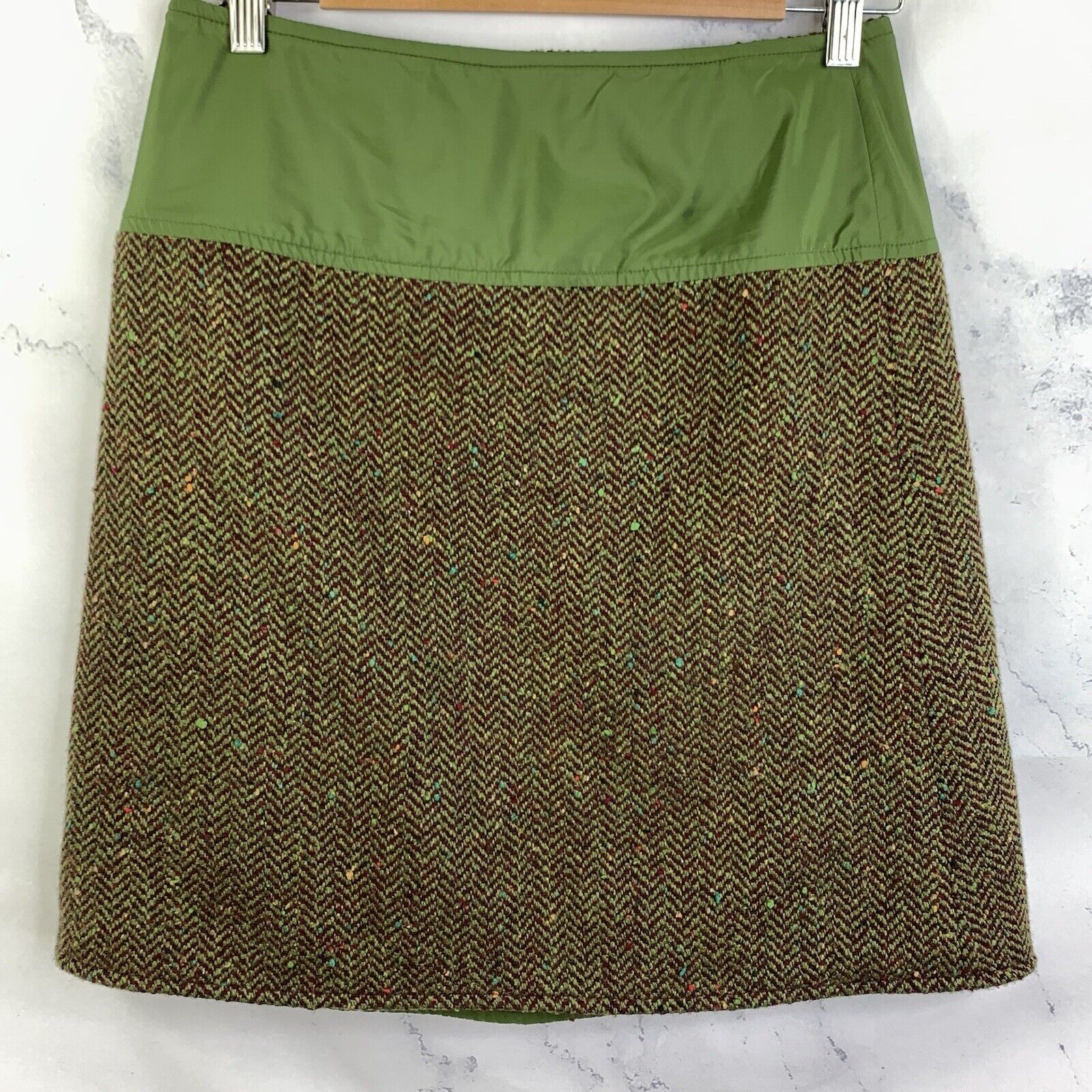 Max&Co Max Mara Reversable Skirt Sz 8 Green Check… - image 18