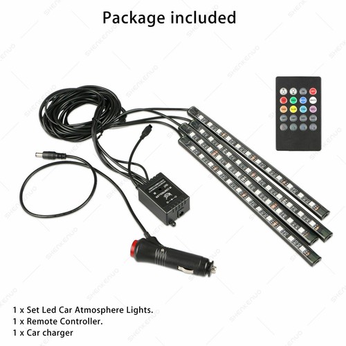 Lámpara interior para piezas de automóvil debajo del tablero asientos reposapiés iluminación interior música RGB LED - Imagen 8 de 12