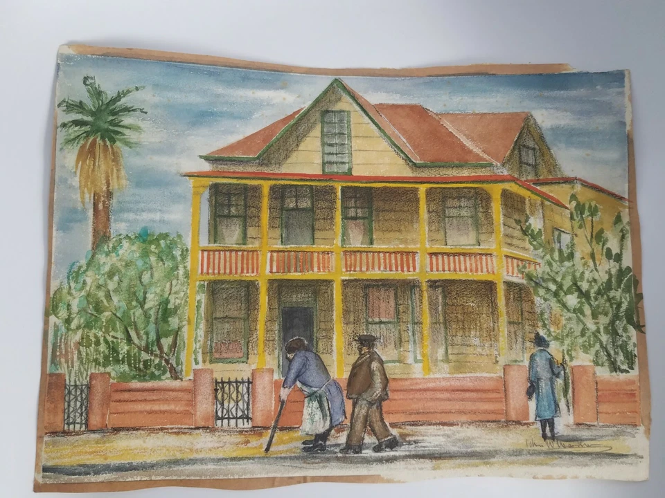 Acuarela de 1930 Los Ángeles Bunker Hill John William Wardman (1902-1994) Listado Foto 2 de 4