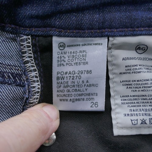 Adriano Goldschmied Womens The Stevie Straight Cuff Jeans 26 Blue Dark Low Rise - Picture 14 of 15
