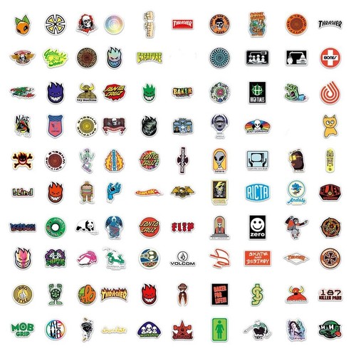 Skate Logo Brand Stickers 50pk Mix Santa Cruz Thrasher Baker Alien Skateboarding - 第 3/9 張圖片