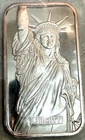 Vintage 1986 MTB / Englehard Statue of Liberty 1oz .999 Fine Silver Bar With COA