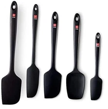 DI ORO 5-Piece Silicone Spatula Set - Nonstick Cookware Safe Cooking and Black