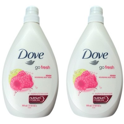 Dove Go Fresh Renew Body Wash, Raspberry And Lime Scent, 27.05 Oz (2 Pack)
