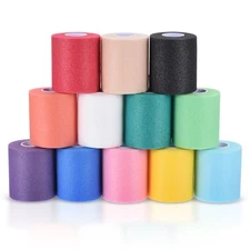 12Pcs, Sports Pre-Wrap Foam Pre-wrap 10 Yard Athletic Tape Wraps 12 Colors