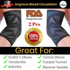 2 Pcs Elbow Brace Compression Support Sleeve Fit Arthritis Tendonitis Joint Pain