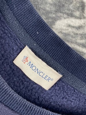 Moncler Maglia Girocollo Sweatshirt Big Logo Men Size XL Blue | eBay