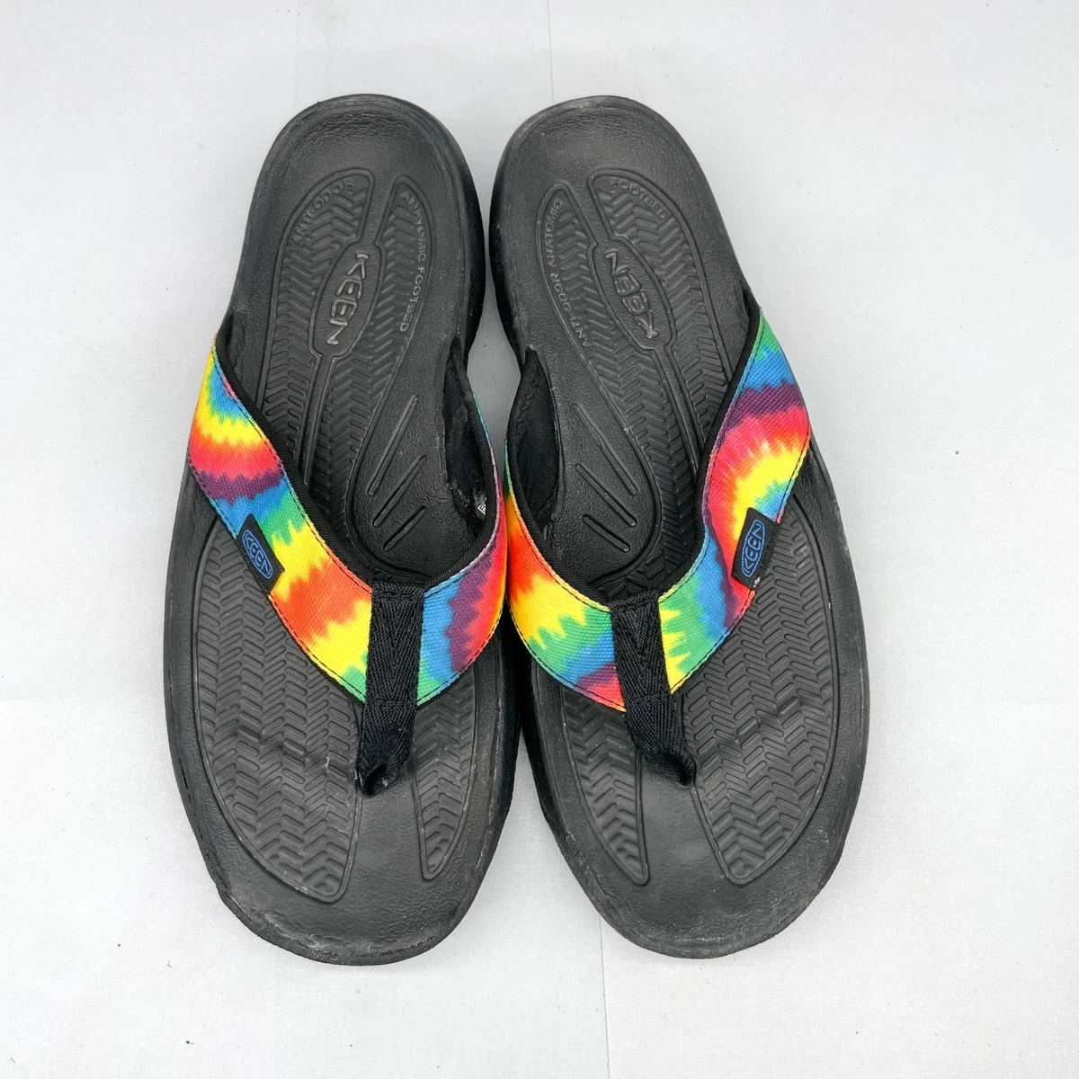 KEEN Mens Kona Flip Flops Sandals Shoes Rainbow Tie Dye Black Beach Pool Size 11 KEEN Mens 11.5 Newport Rainbow Tie Dye Sandals Hippy Hiking  main image 2