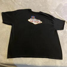 Las Vegas Shirt Men 2XL Black Graphic Lightweight Workout Streetwear Gym Tee